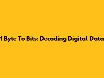 1 Byte To Bits: Decoding Digital Data