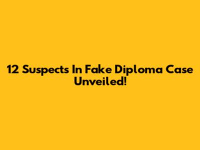 12 Suspects In Fake Diploma Case Unveiled!
