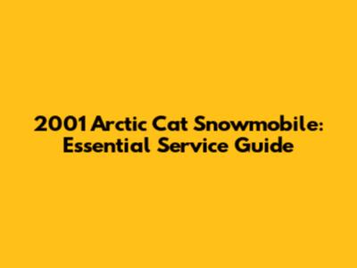 2001 Arctic Cat Snowmobile: Essential Service Guide