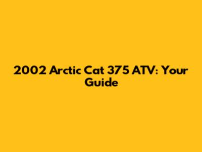 2002 Arctic Cat 375 ATV: Your Guide