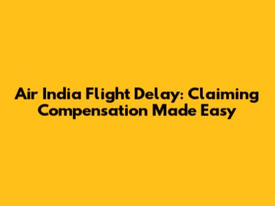 Air India Flight Delay: Claiming Compensation Made Easy