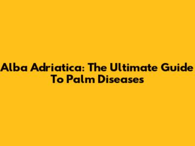 Alba Adriatica: The Ultimate Guide To Palm Diseases