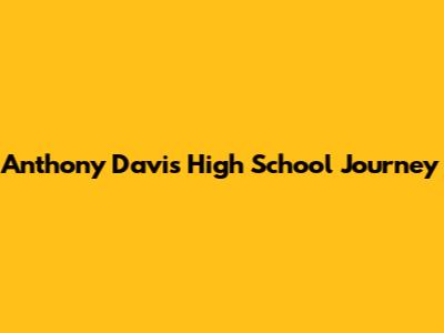Anthony Davis' High School Journey
