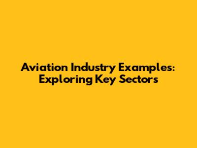 Aviation Industry Examples: Exploring Key Sectors