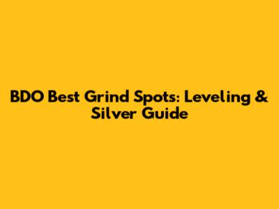 BDO Best Grind Spots: Leveling & Silver Guide