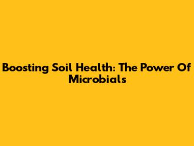 Boosting Soil Health: The Power Of Microbials