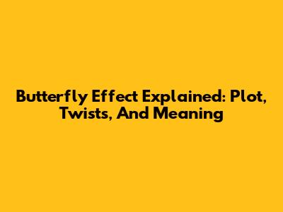Butterfly Effect Explained: Plot, Twists, And Meaning