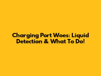 Charging Port Woes: Liquid Detection & What To Do!