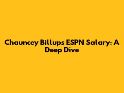 Chauncey Billups' ESPN Salary: A Deep Dive