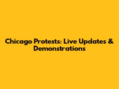 Chicago Protests: Live Updates & Demonstrations
