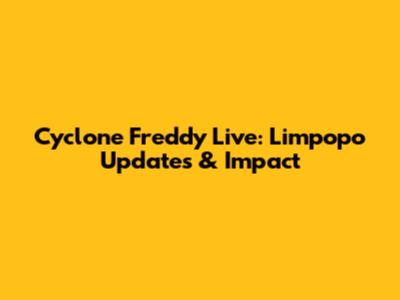 Cyclone Freddy Live: Limpopo Updates & Impact