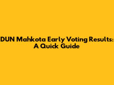 DUN Mahkota Early Voting Results: A Quick Guide