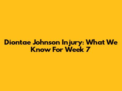 Diontae Johnson Injury: What We Know For Week 7
