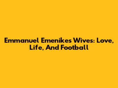 Emmanuel Emenike's Wives: Love, Life, And Football