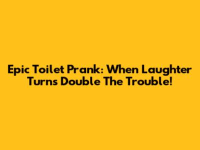 Epic Toilet Prank: When Laughter Turns Double The Trouble!