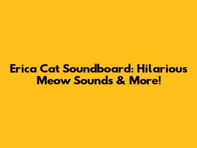 Erica Cat Soundboard: Hilarious Meow Sounds & More!