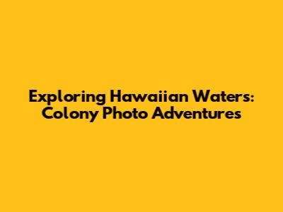 Exploring Hawaiian Waters: Colony Photo Adventures