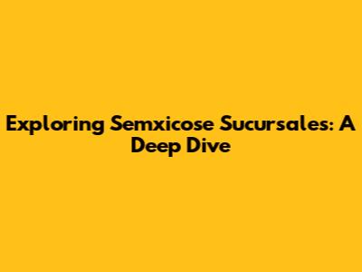 Exploring Semxicose Sucursales: A Deep Dive
