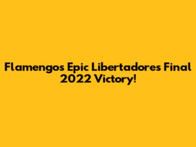 Flamengo's Epic Libertadores Final 2022 Victory!