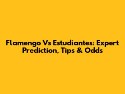 Flamengo Vs Estudiantes: Expert Prediction, Tips & Odds