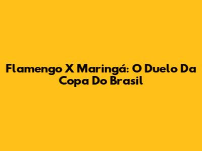 Flamengo X Maringá: O Duelo Da Copa Do Brasil