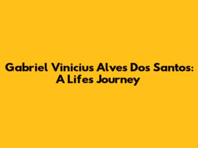 Gabriel Vinicius Alves Dos Santos: A Life's Journey
