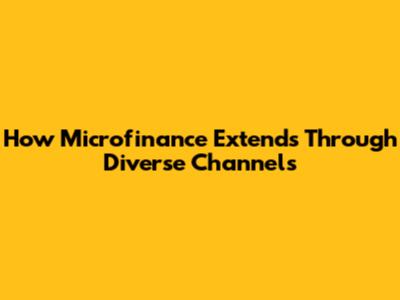 How Microfinance Extends Through Diverse Channels