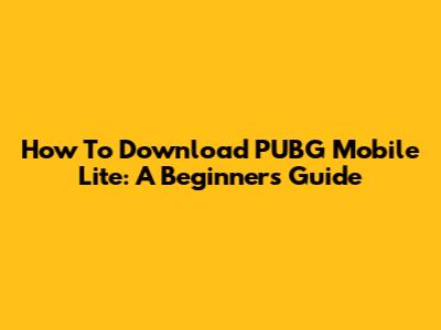 How To Download PUBG Mobile Lite: A Beginner's Guide