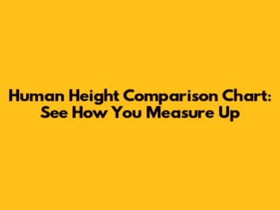 Human Height Comparison Chart: See How You Measure Up