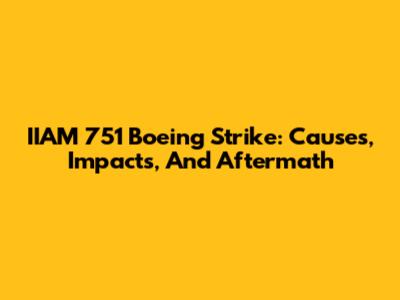 IIAM 751 Boeing Strike: Causes, Impacts, And Aftermath