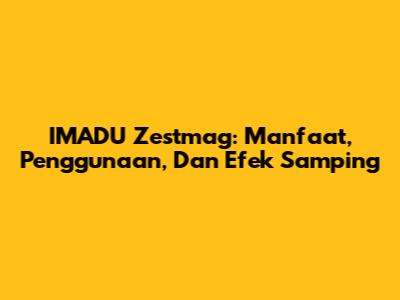 IMADU Zestmag: Manfaat, Penggunaan, Dan Efek Samping