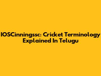 IOSCinningssc: Cricket Terminology Explained In Telugu