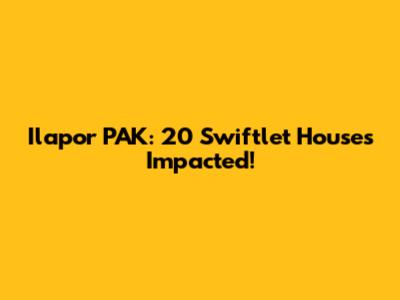 Ilapor PAK: 20 Swiftlet Houses Impacted!