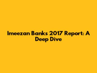 Imeezan Bank's 2017 Report: A Deep Dive