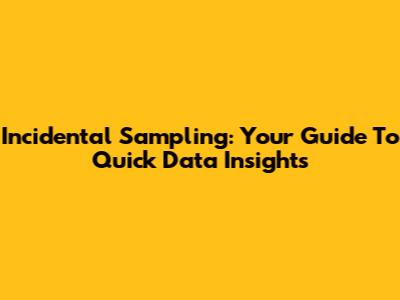 Incidental Sampling: Your Guide To Quick Data Insights