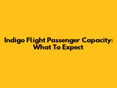 Indigo Flight Passenger Capacity: What To Expect