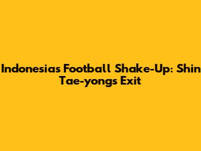 Indonesia's Football Shake-Up: Shin Tae-yong's Exit