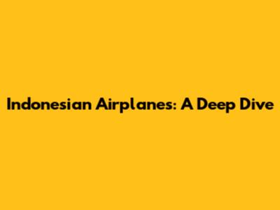 Indonesian Airplanes: A Deep Dive