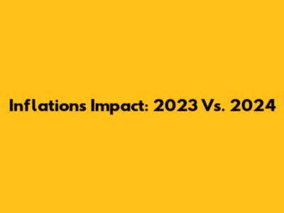 Inflation's Impact: 2023 Vs. 2024
