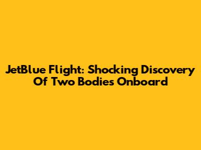 JetBlue Flight: Shocking Discovery Of Two Bodies Onboard