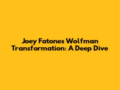 Joey Fatone's Wolfman Transformation: A Deep Dive