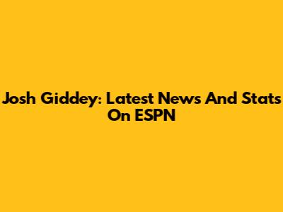 Josh Giddey: Latest News And Stats On ESPN