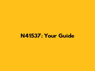 N41537: Your Guide