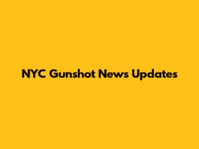 NYC Gunshot News Updates