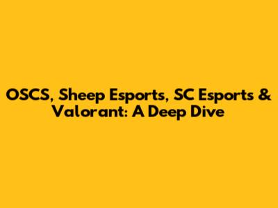 OSCS, Sheep Esports, SC Esports & Valorant: A Deep Dive