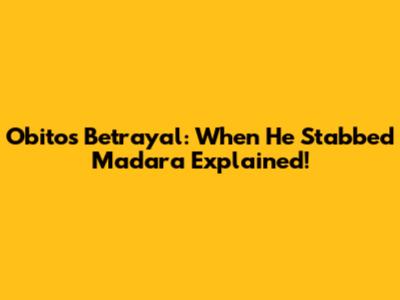 Obito's Betrayal: When He Stabbed Madara Explained!