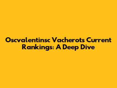 Oscvalentinsc Vacherot's Current Rankings: A Deep Dive