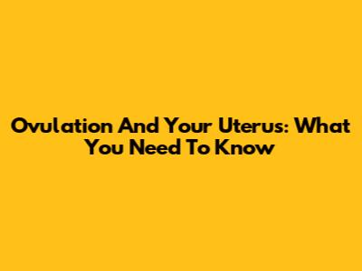 Ovulation And Your Uterus: What You Need To Know