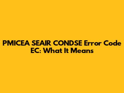 PMICEA SEAIR CONDSE Error Code EC: What It Means