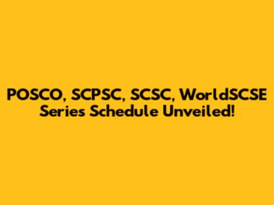 POSCO, SCPSC, SCSC, WorldSCSE Series Schedule Unveiled!